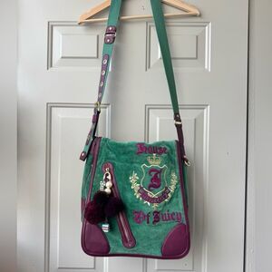 Juicy Couture Purple Velvet Messenger Bag Vintage